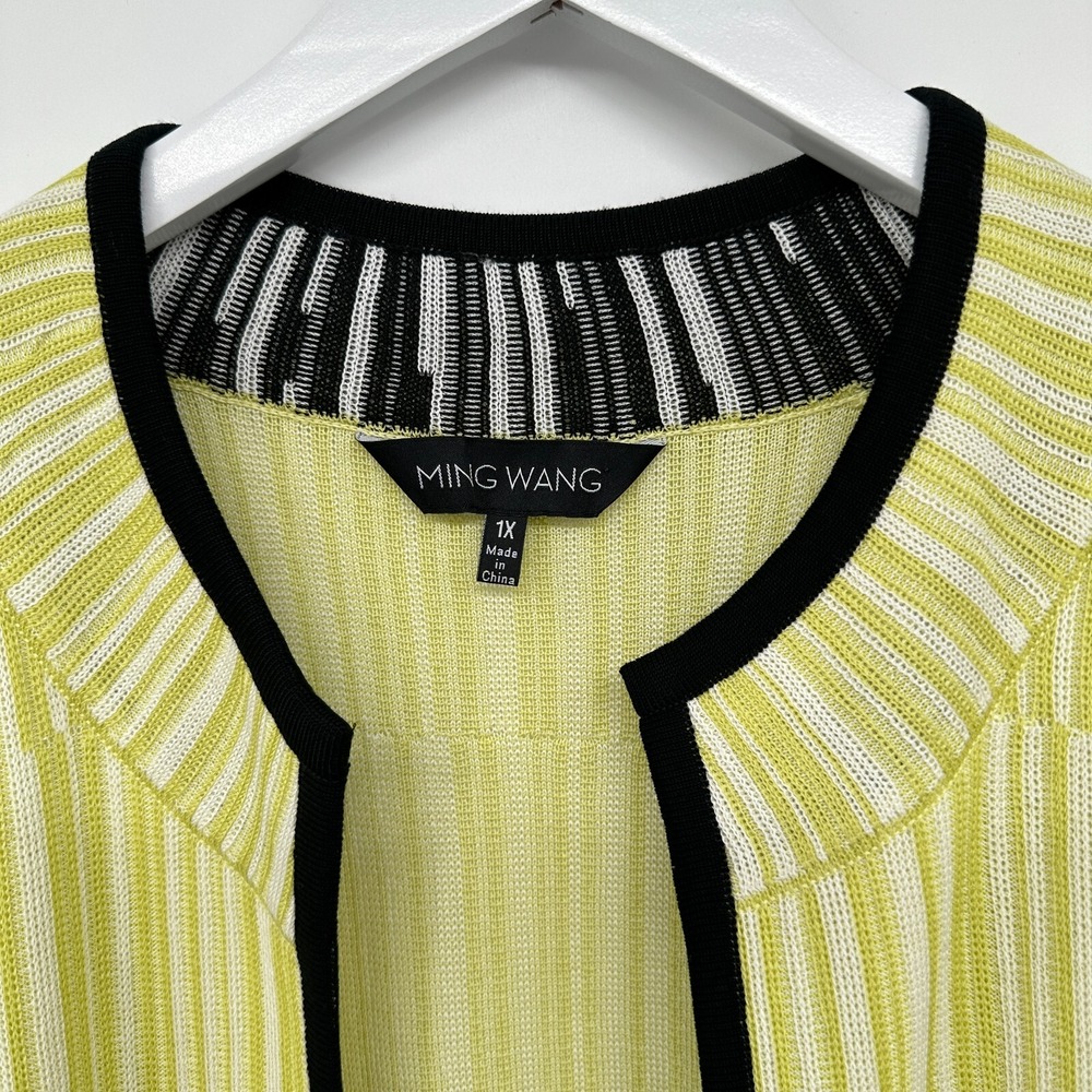 Ming Wang Cardigan Sweater Jacket Size 1X Stretch Knit Open Front Half Sleeve - Picture 4 of 12